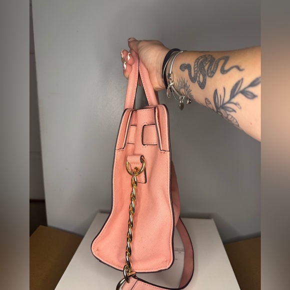 Michael Kors Coral Pink Saffiano Satchel with Gold Hardware - Picture 4 of 5